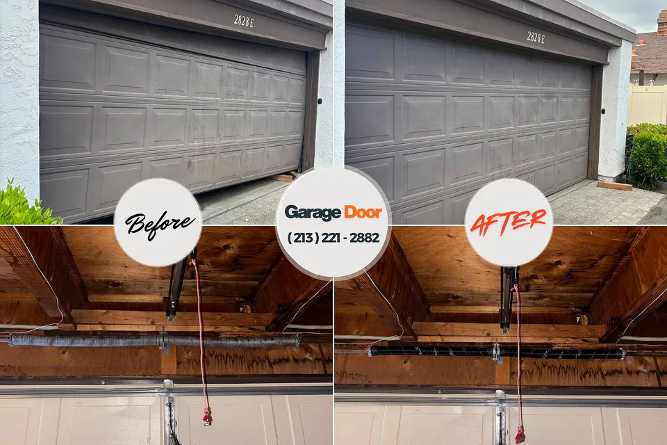 Before and after: garage door repair Spotswood, NJ